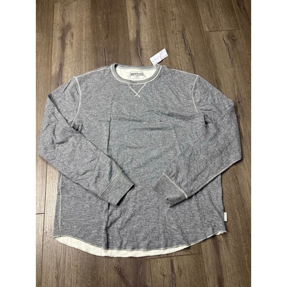 American Eagle Men’s M Gray Long Sleeve Crew Neck Thermal Knit Shirt Casual